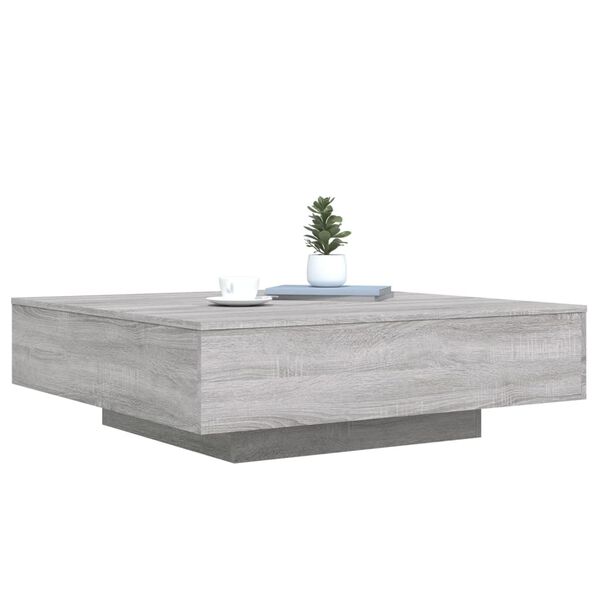 vidaXL Mesa de centro 100x100x31 cm derivados madeira cinzento sonoma