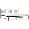 vidaXL Estrutura de cama em metal com cabeceira 180x200 cm preto
