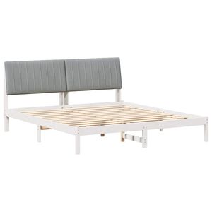 vidaXL Estrutura da Cama com cabeceira Cinzento-claro 180 x 200 cm