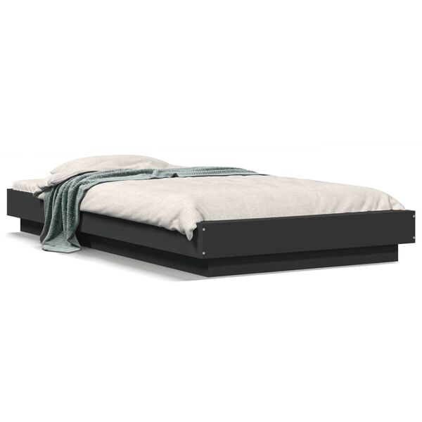 vidaXL Estrutura de cama 75x190 cm derivados de madeira preto