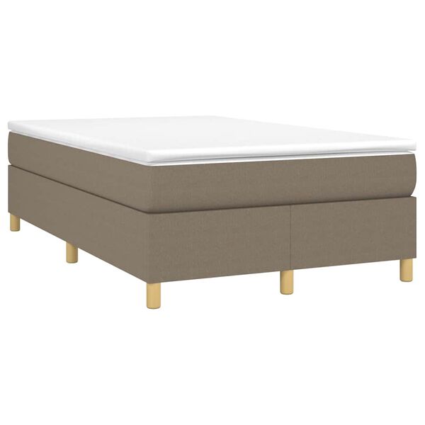 vidaXL Cama boxspring c/ colch&atilde;o 120x190cm tecido castanho-acinzentado