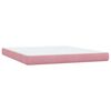 vidaXL Cama box spring c/ colch&atilde;o e LED 180x210 cm veludo Rosa