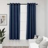 vidaXL Cortinas opacas aspeto linho c/ ilh&oacute;s 2 pcs 140x175 cm azul