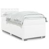 vidaXL Cama com molas/colchão 100x200 cm couro artificial branco