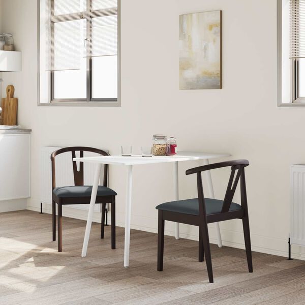 vidaXL Cadeira de jantar 2 pcs Marrom claro e preto