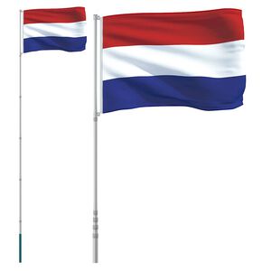 vidaXL Bandeira dos Pa&iacute;ses Baixos e mastro 5,5 m alum&iacute;nio