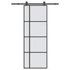 vidaXL Porta deslizante c/ conj. ferragens 76x205cm vidro ESG/alum&iacute;nio