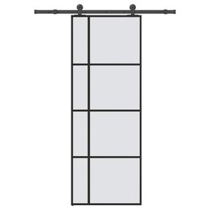 vidaXL Porta deslizante c/ conj. ferragens 76x205cm vidro ESG/alum&iacute;nio