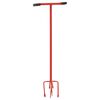 vidaXL Cultivador de jardim a&ccedil;o vermelho