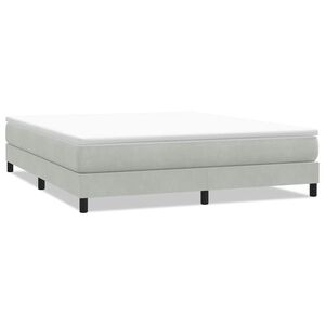 vidaXL Cama sem molas/colch&atilde;o 180x210 cm veludo cinzento-claro