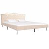 vidaXL Cama com colch&atilde;o espuma de mem&oacute;ria 180x200 cm tecido bege
