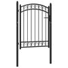 vidaXL Port&atilde;o de cerca EMMEN com topo arqueado, a&ccedil;o, 100x98,5 cm, preto