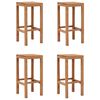 vidaXL Bancos de bar 4 pcs madeira de teca maci&ccedil;a