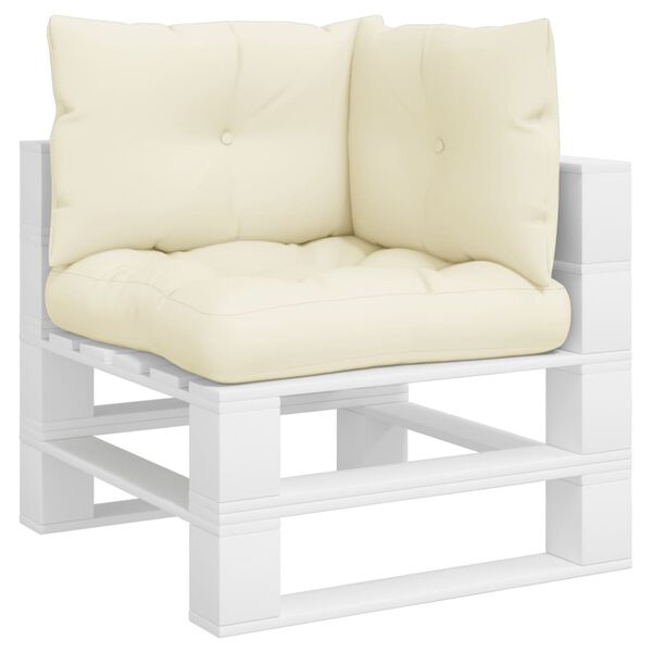 vidaXL Almofad&otilde;es de paletes 3 pcs tecido creme