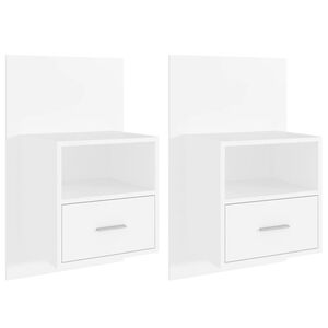 vidaXL Mesas de cabeceira montagem na parede 2 pcs branco
