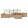 vidaXL Conjunto de Sof&aacute; de Jardim 6 unid. Bege Rattan Sint&eacute;tico