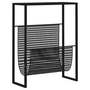 vidaXL Suporte de revistas 35x15x45 cm a&ccedil;o preto