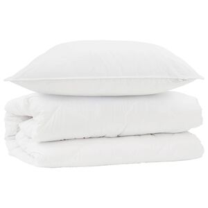 vidaXL Conjunto de Edredom com travesseiro 2 unid. Branco Microfibra