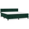 vidaXL Cama com molas/colch&atilde;o 160x200 cm veludo verde-escuro