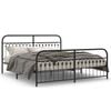 vidaXL Estrutura de cama com cabeceira e p&eacute;s 183x213 cm metal preto