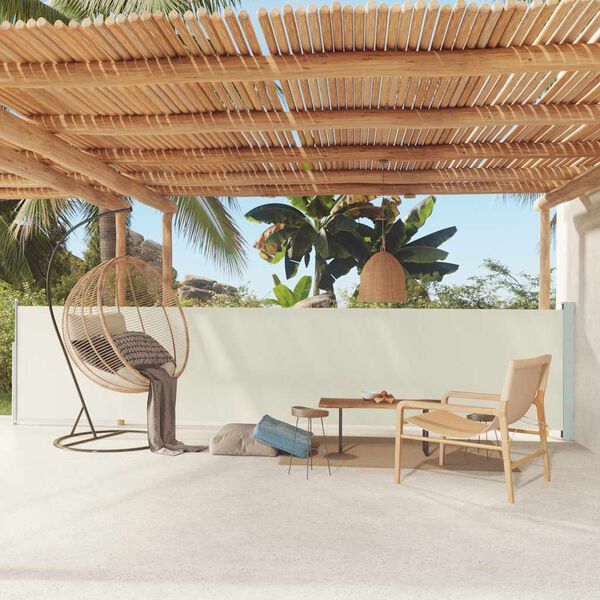 vidaXL Toldo lateral retr&aacute;til para p&aacute;tio 117x600 cm cor creme