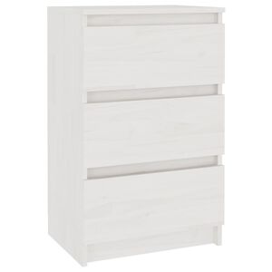 vidaXL Mesa de cabeceira 40x29,5x64 cm madeira de pinho maci&ccedil;a branco
