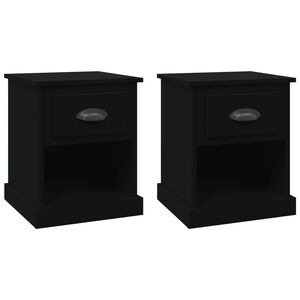 vidaXL Mesas cabeceira 2 pcs 39x39x47,5 cm derivados de madeira preto
