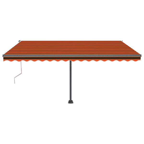 vidaXL Toldo autom. LED e sensor de vento 400x300 cm laranja/castanho