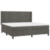 vidaXL Cama box spring c/ colch&atilde;o/LED 200x200cm veludo cinzento-escuro