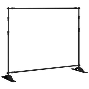 vidaXL Suporte para fundo fotogr&aacute;fico 254x243 cm a&ccedil;o preto
