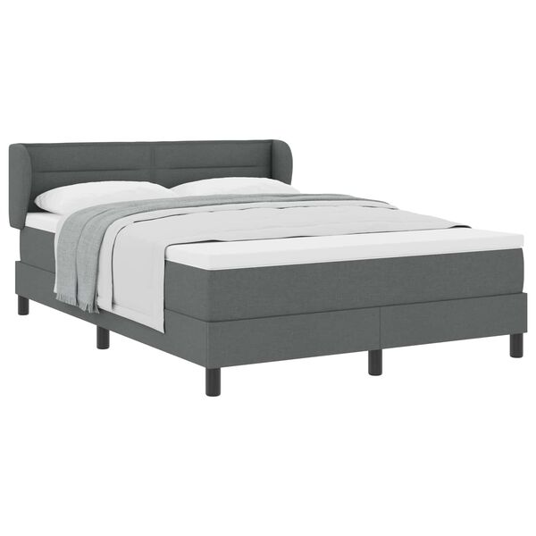 vidaXL Cama Box com colch&atilde;o Cinzento escuro 160 x 200 cm tecido