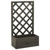 vidaXL Vaso com treli&ccedil;a para jardim 50x25x90 cm abeto maci&ccedil;o cinzento