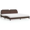 vidaXL Cama com colch&atilde;o Zadar 200x200 cm couro artificial castanho
