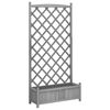 vidaXL Vaso com treli&ccedil;a 90x35x180 cm madeira de abeto maci&ccedil;a cinzenta