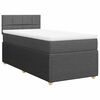 vidaXL Cama com molas/colch&atilde;o 90x200 cm tecido cinzento-escuro
