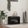 vidaXL Banco de Hall com almofada Carvalho Preto 63 x 38 x 45 cm