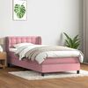 vidaXL Cama com molas/colch&atilde;o 80x220 cm veludo rosa