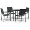 vidaXL 5 pcs conjunto de jantar p/ jardim vime PE e a&ccedil;o