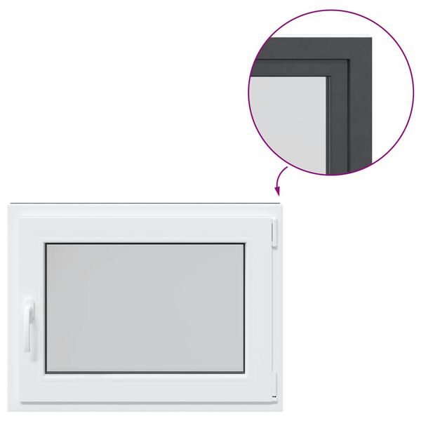 vidaXL Janela de por&atilde;o "RISOR" 80x60 cm oscilobatente DIN direita antracite