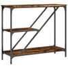vidaXL Mesa consola 88,5x30x75 cm derivados de madeira carvalho fumado