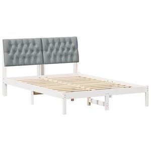 vidaXL Estrutura de Cama com Cabeceira Estofada Branco 160 x 200 cm