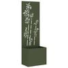 vidaXL Tela de Privacidade para Jardim Floral Verde-oliva 50 x 150 cm