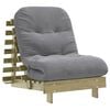 vidaXL Sof&aacute;-cama futon c/ colch&atilde;o 70x206x11cm madeira pinho impregnada