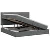vidaXL Cama com arruma&ccedil;&atilde;o e colch&atilde;o Cinzento-Escuro 200 x 200 cm