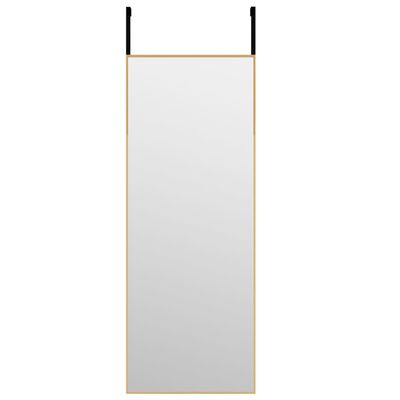 vidaXL Espelho para porta 30x80 cm vidro e alumínio dourado