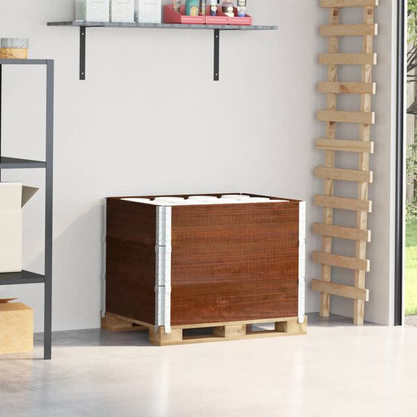 vidaXL Colares p/ paletes 3 pcs 80x60 cm madeira pinho maci&ccedil;a castanho