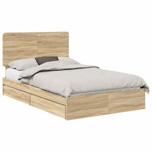 vidaXL Cama com Armazenamento com gaveta Carvalho Sonoma 120 x 200 cm