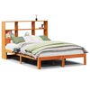 vidaXL Cama com estante sem colch&atilde;o 135x190 cm pinho maci&ccedil;o