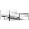 vidaXL Estrutura de cama com cabeceira e p&eacute;s 183x213 cm metal preto