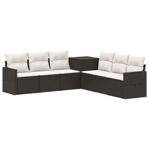 vidaXL Conjunto de Sof&aacute;s 7 unid. Preto e Branco Creme
